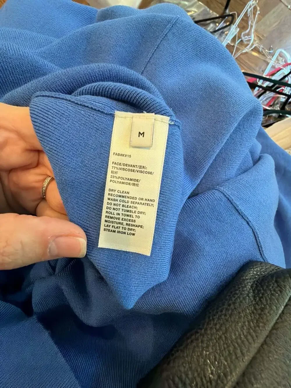 Lafayette 148 New York Blue Asymmetrical High-Low Knit Skirt size M very good co